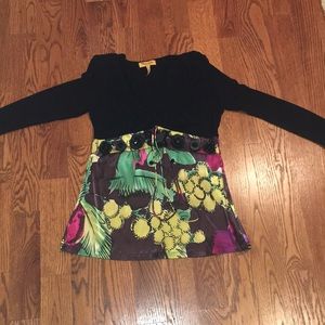 Blissitude Black and floral top size small